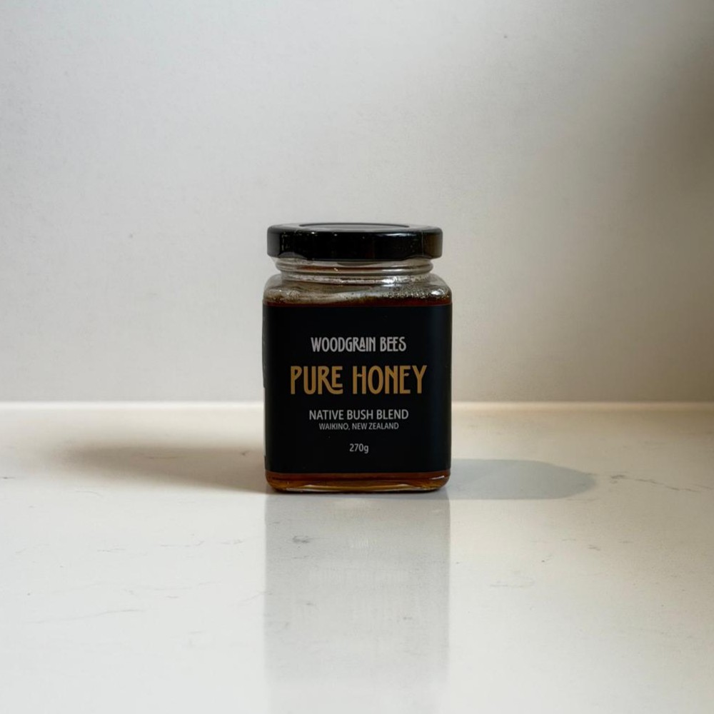 270g jar of Native Bush Blend honey by WoodGrain Bees